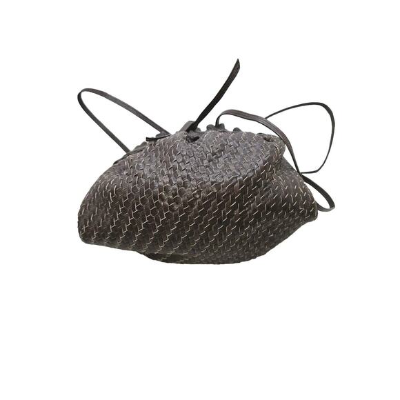 Fendi Shoulder Bag Brown Leather Vintage Braided Pochette Mini Draws 7x5 - Picture 4 of 16